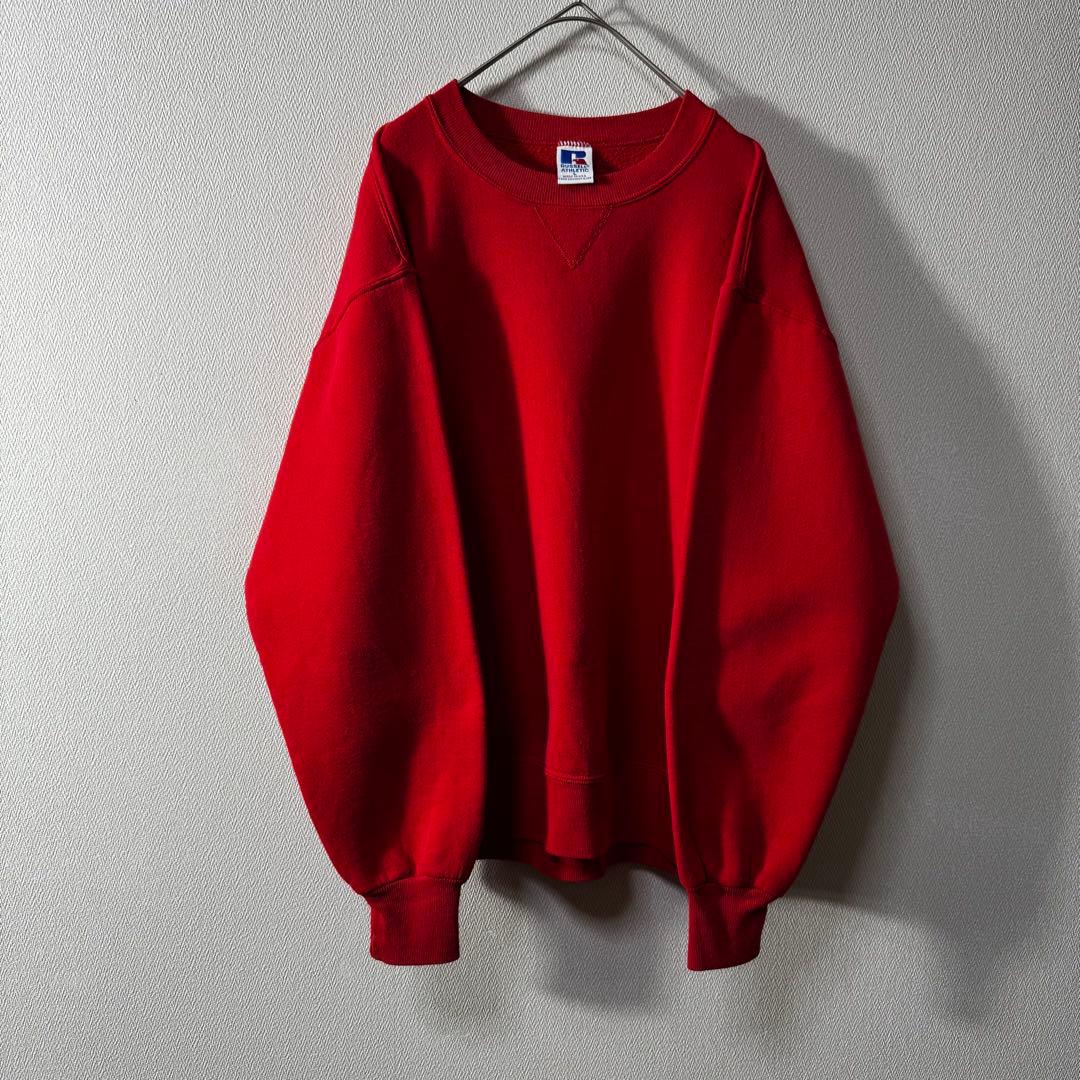 風*e様 90s USA製 RUSSELL 前V 無地 プランク 肉厚 L vi