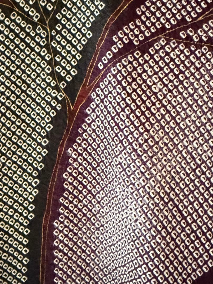 総絞り 訪問着 正絹 枝葉模様 幾何学文様 身丈155cm (新品未着用品)