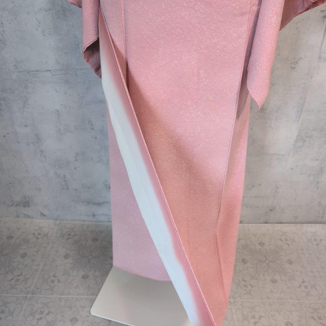 色無地　着物　フルセット　正絹　ピンク　スモールサイズ　Sサイズ　着物美品　F2