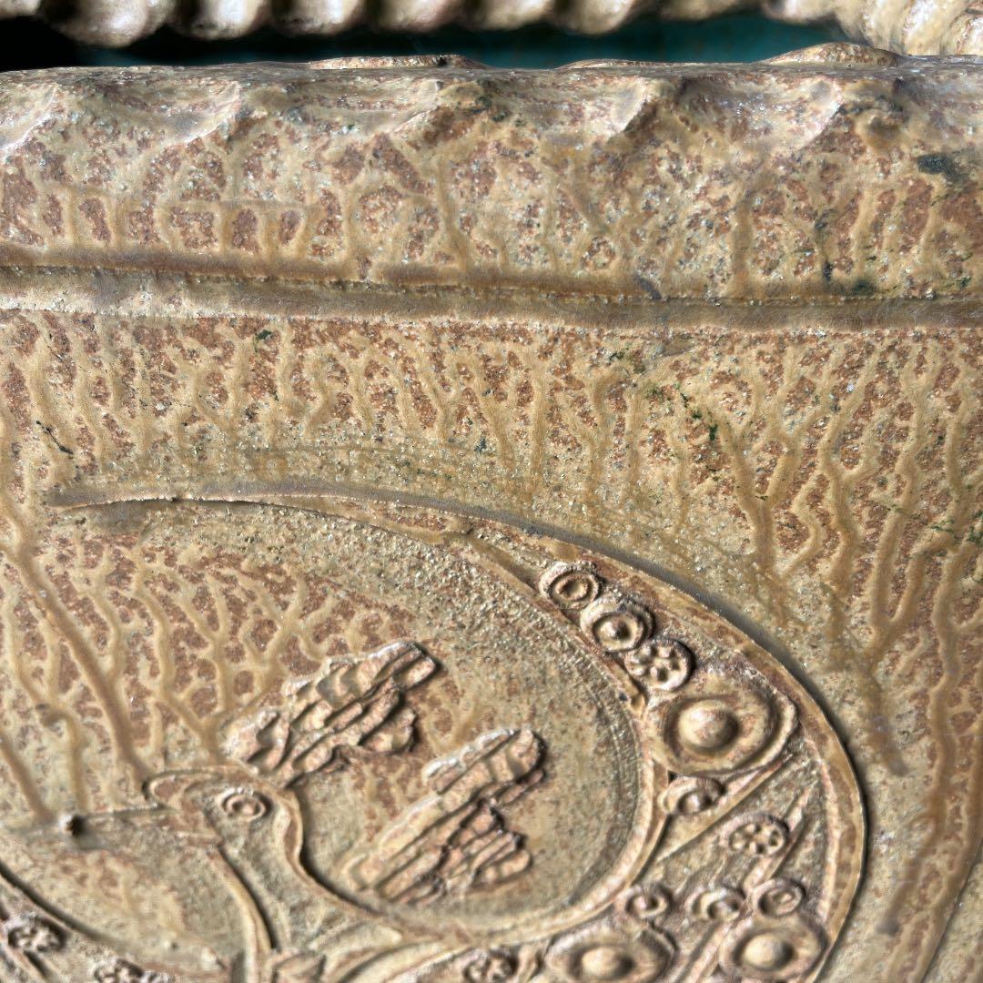 信楽焼傘立て  鳥レリーフ 高さ４６cm