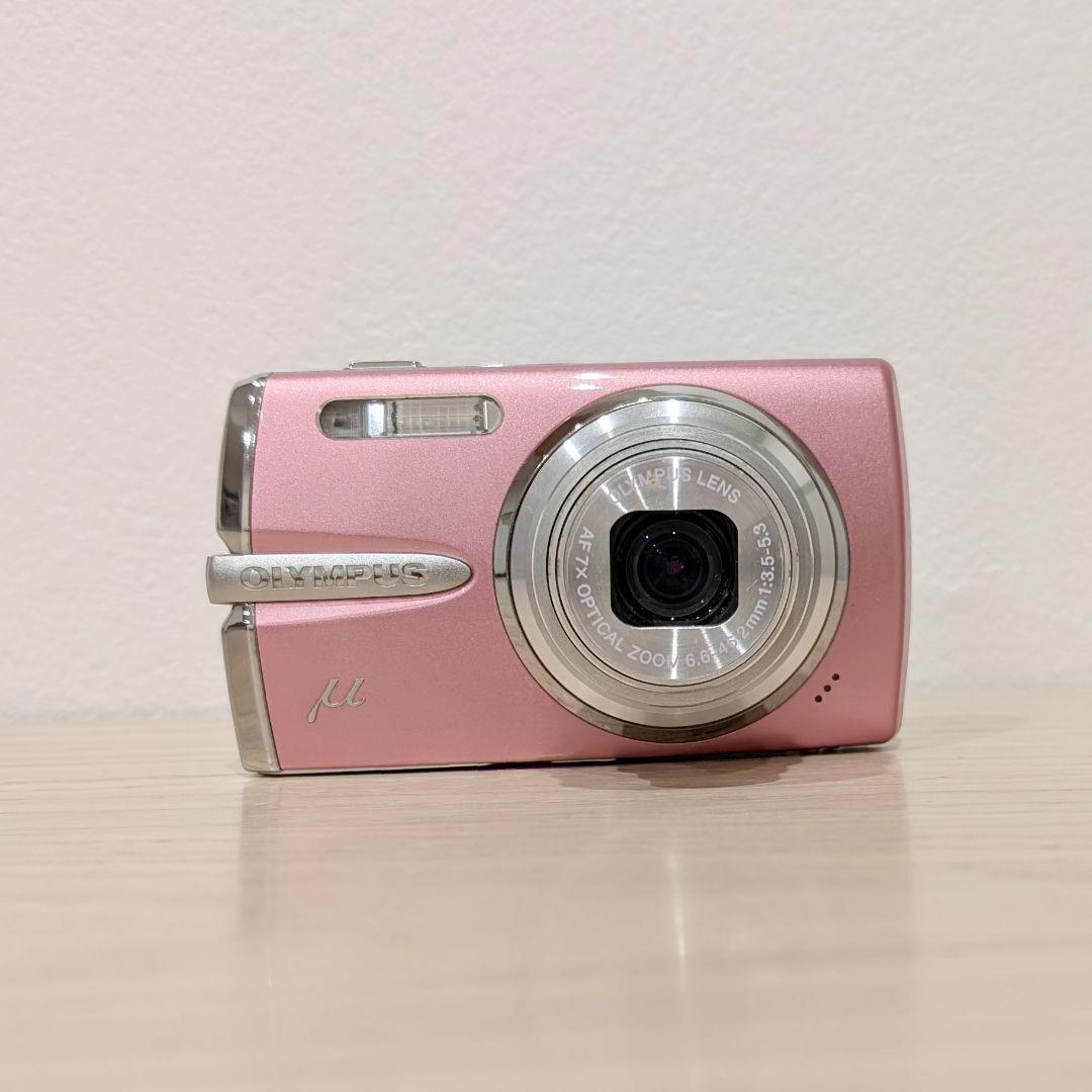 美品 動作確認済 OLYMPUS μ1020 ピンク デジカメ 付属品多数