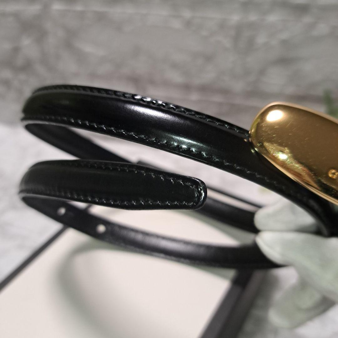 ✨️超美品✨️GUCCI グッチ ベルト ブラック レザー　 ゴールドバックル