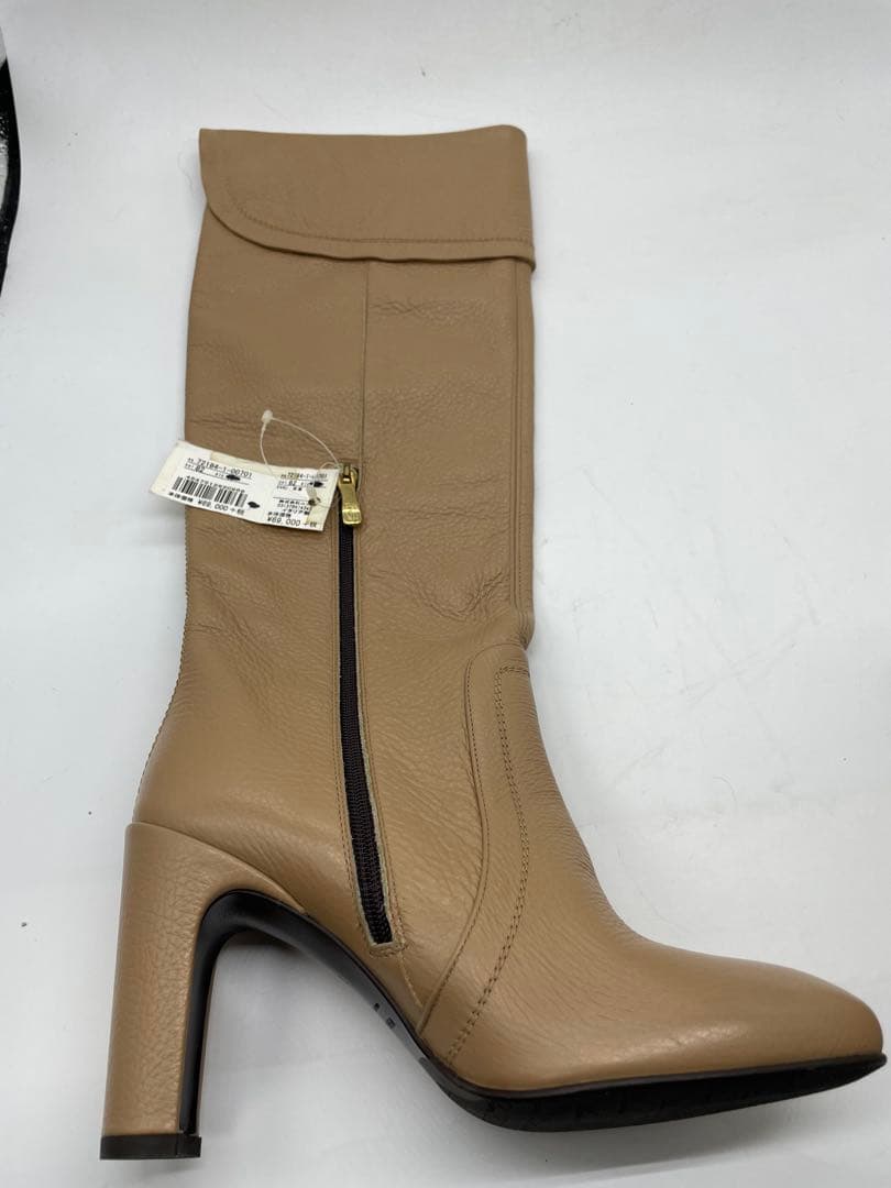 美品 Fabiani イタリア製 羊革 ロングブーツ 38 24cm ベージュ