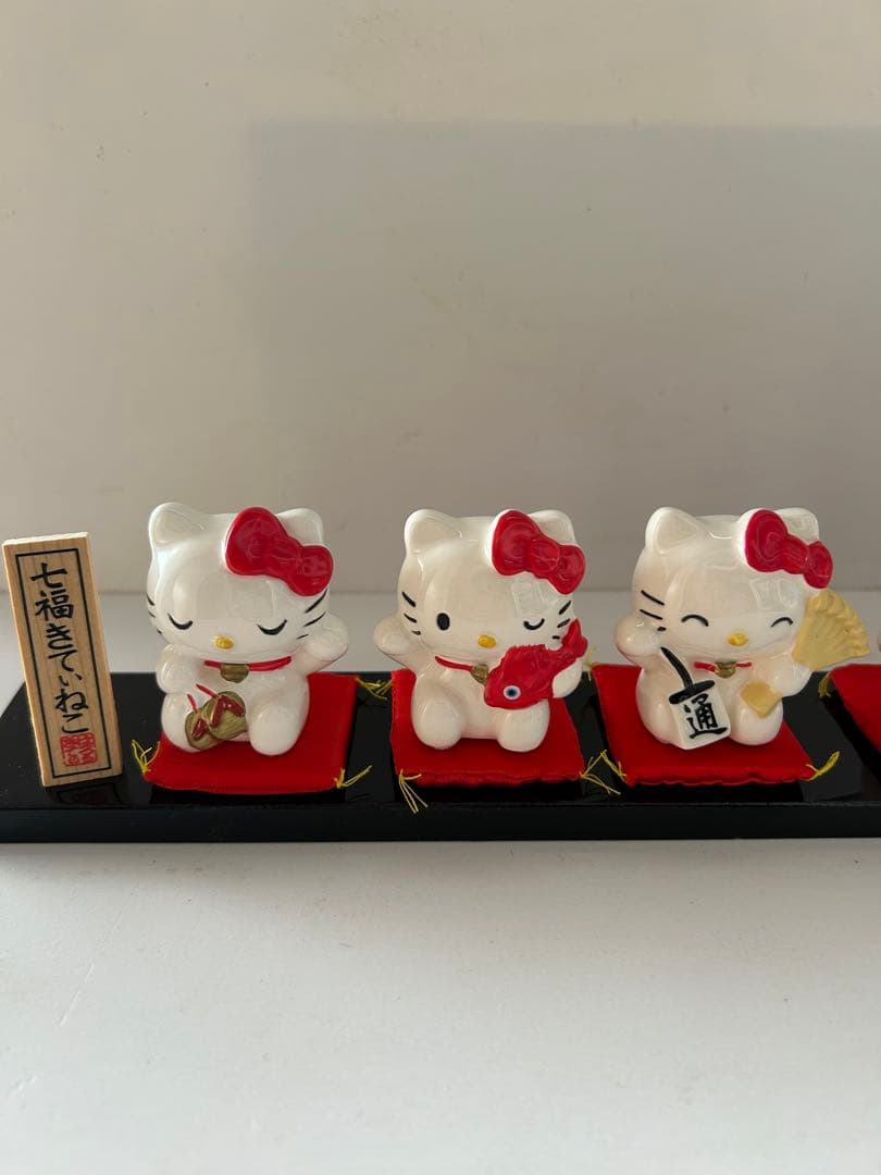 サンリオハローキティ 七福きてぃねこ 七福神 陶器 置物 2001年