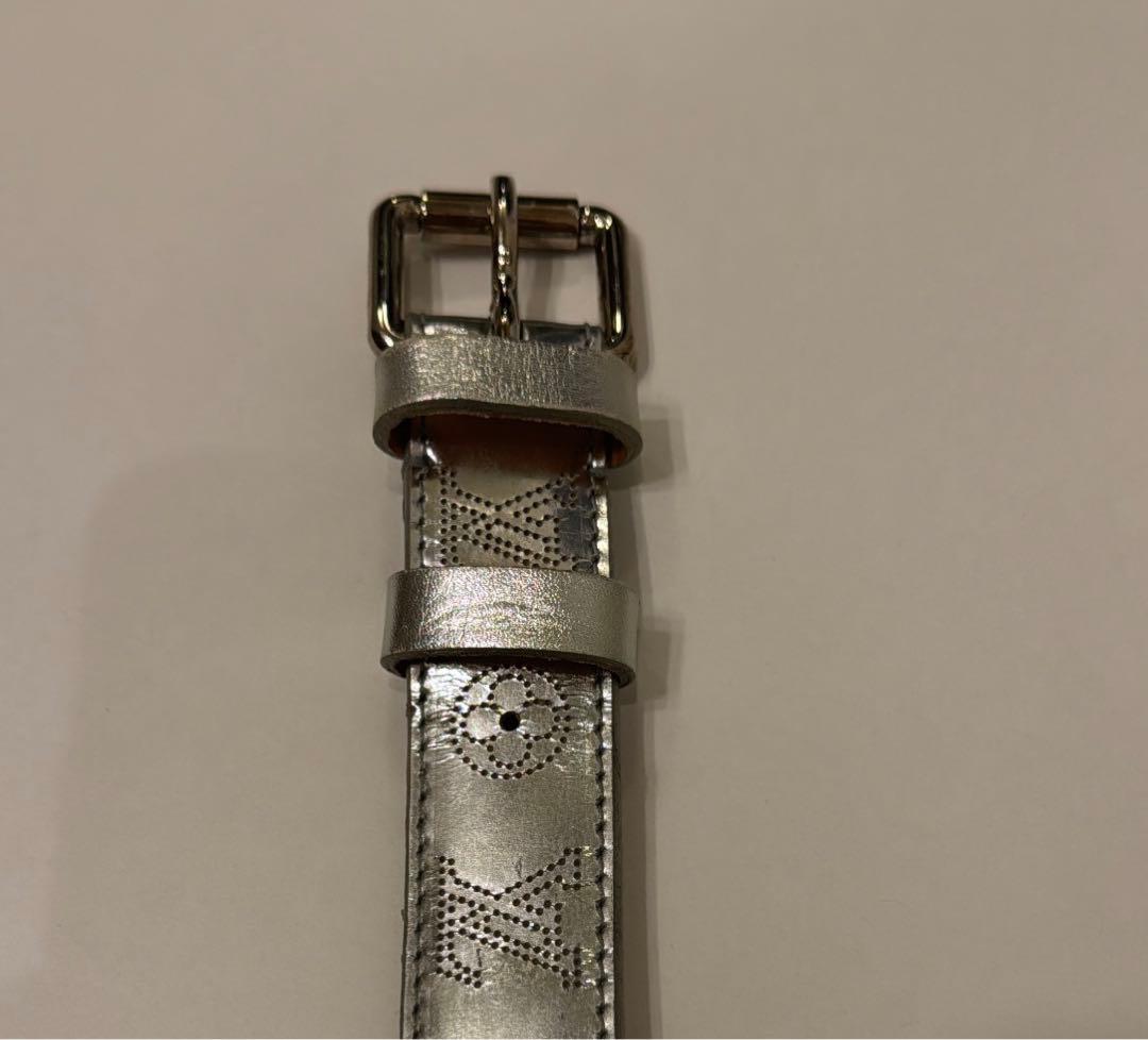 LOUIS VUITTON モノグラム ロゴ メタリック ベルト