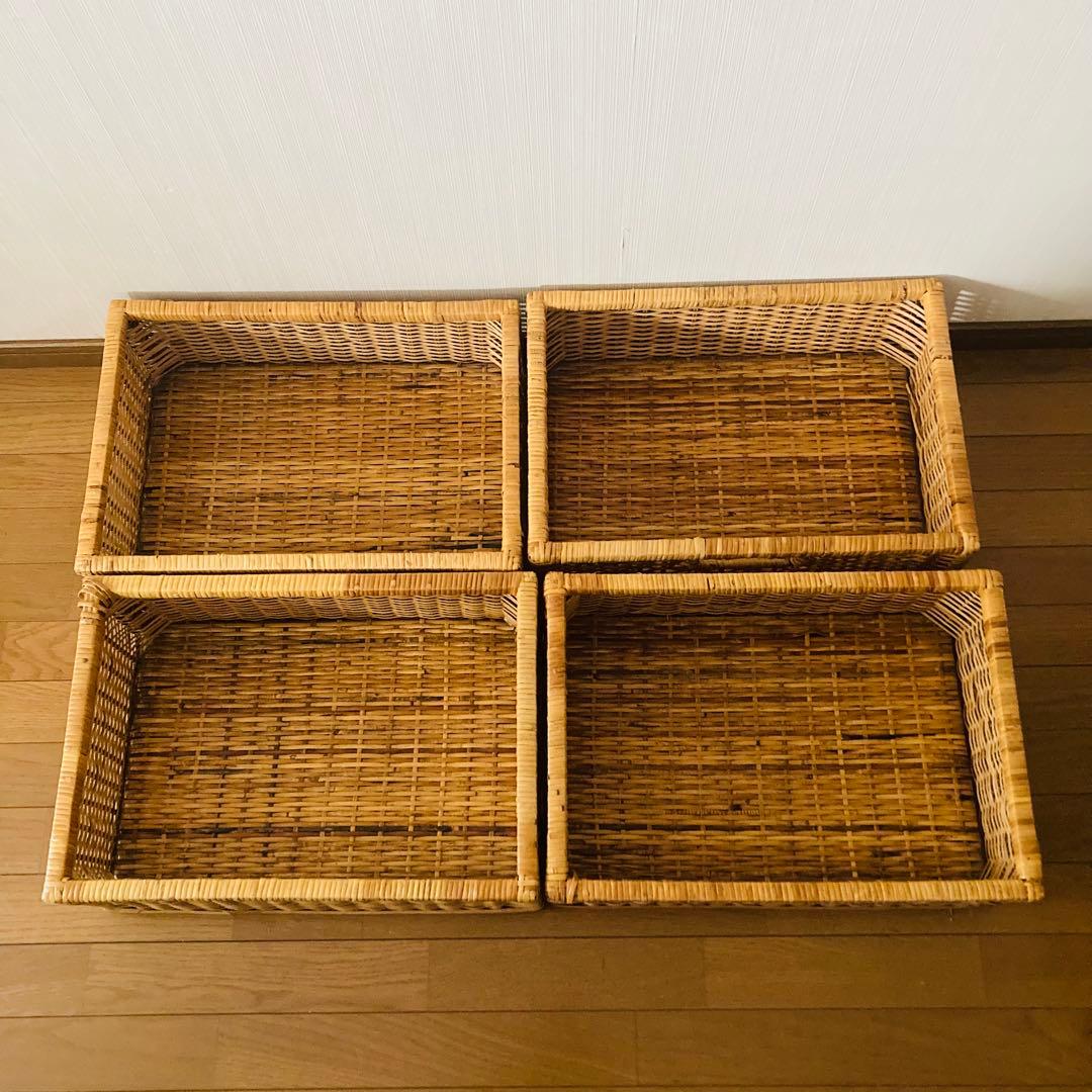 昭和レトロ ラタン 籐 4段チェスト ヴィンテージ