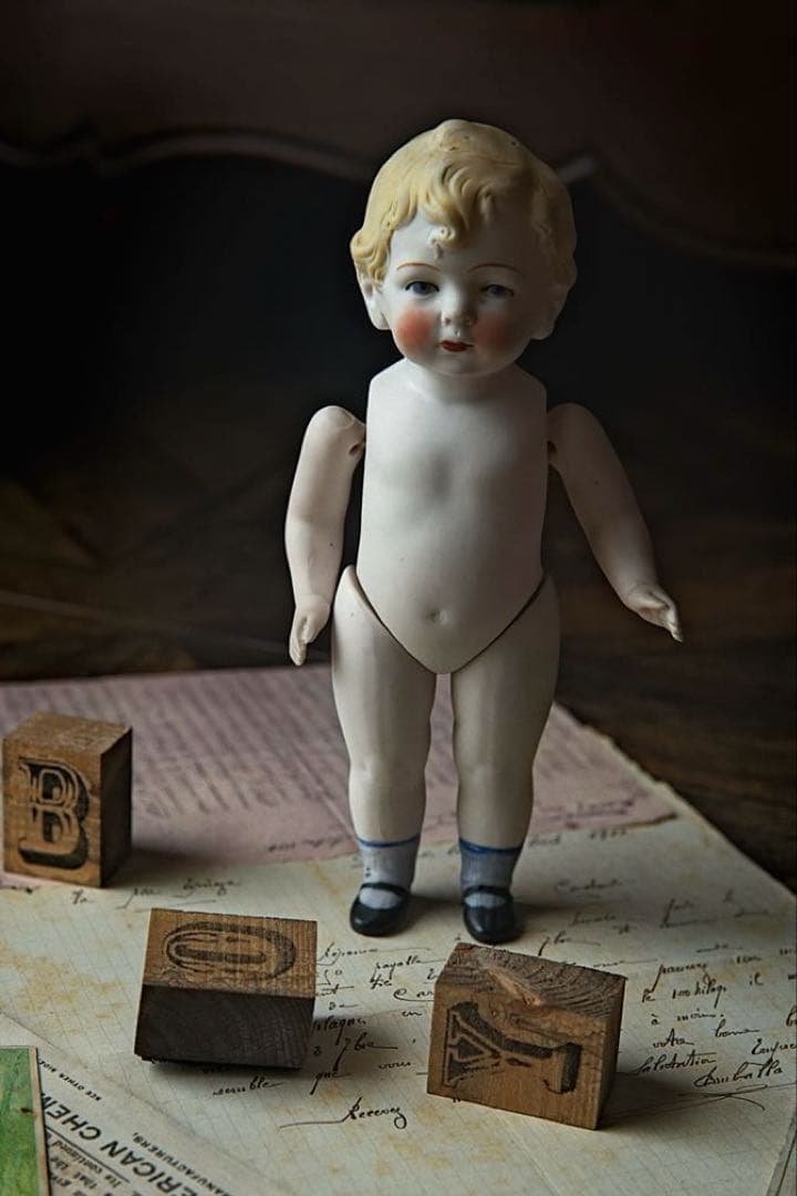 アンティーク ビスクドール ミニョネット ドイツ Hertwig オールビスク