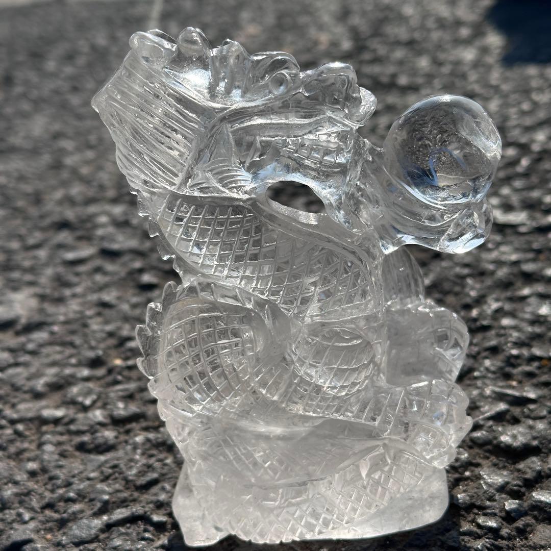 天然石水晶の龍　置物　ご購入前に在庫確認必要G.278