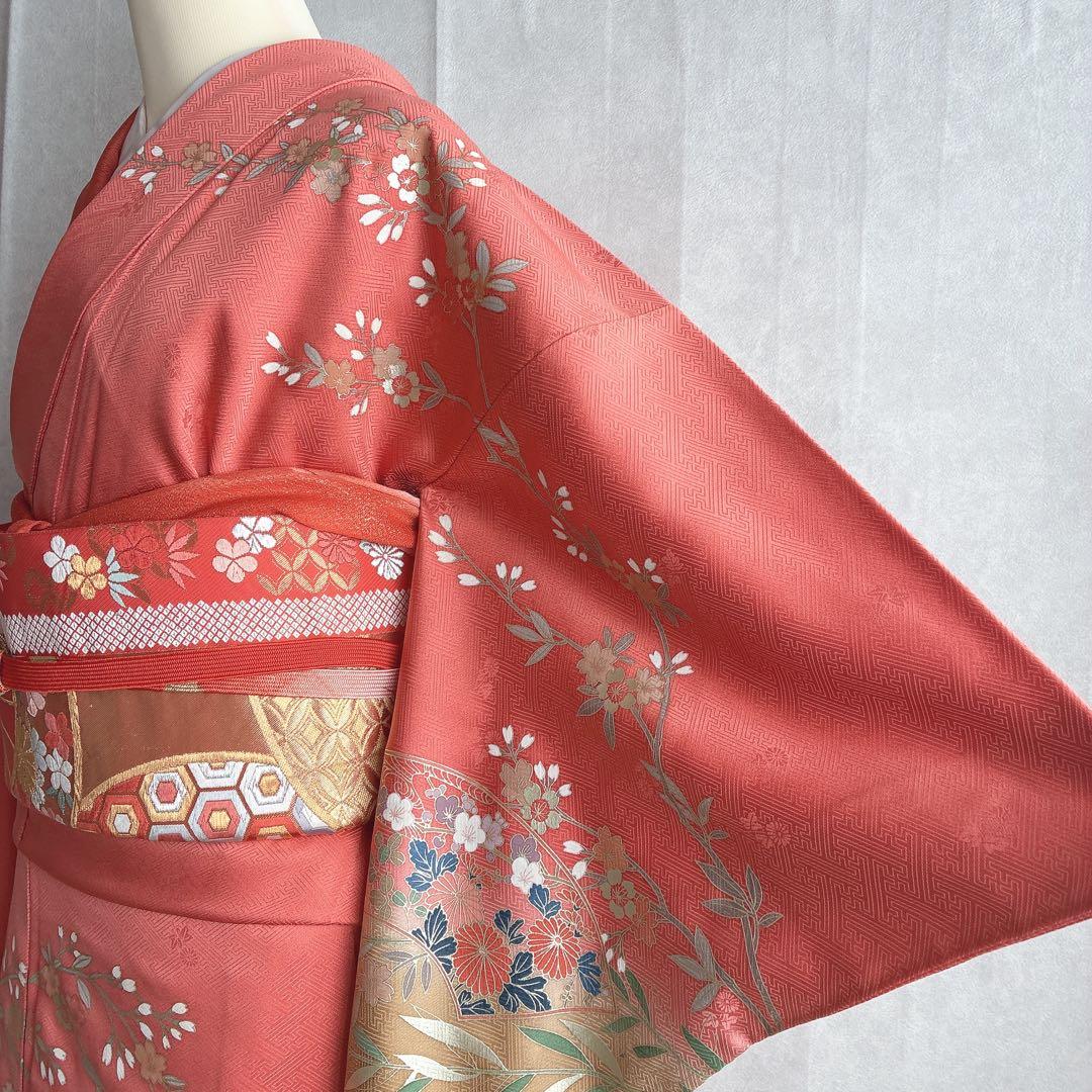 訪問着　フルセット　着物　トールサイズ　ロング丈　正絹　雅やか古典　G10