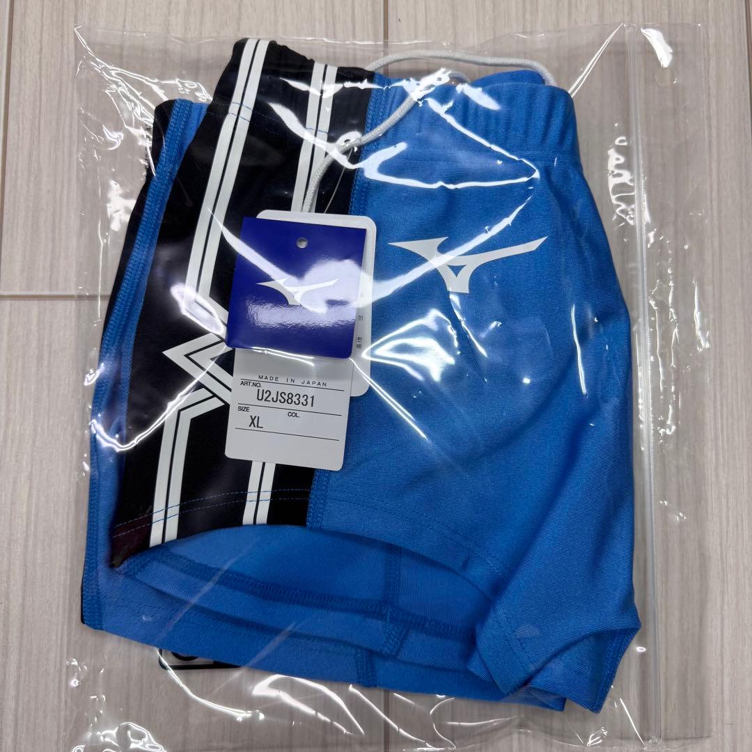 ミズノ　女子陸上レーシングショーツ(スパッツ型)　XL　サックスブルー×ブラック