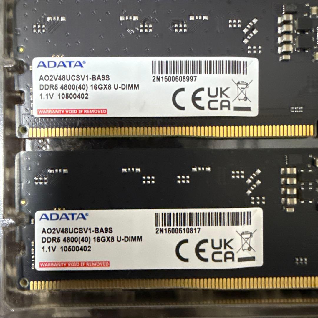 こ*P様 ADATA DDR5 4800MHz 32GB (16GBx2) メモ