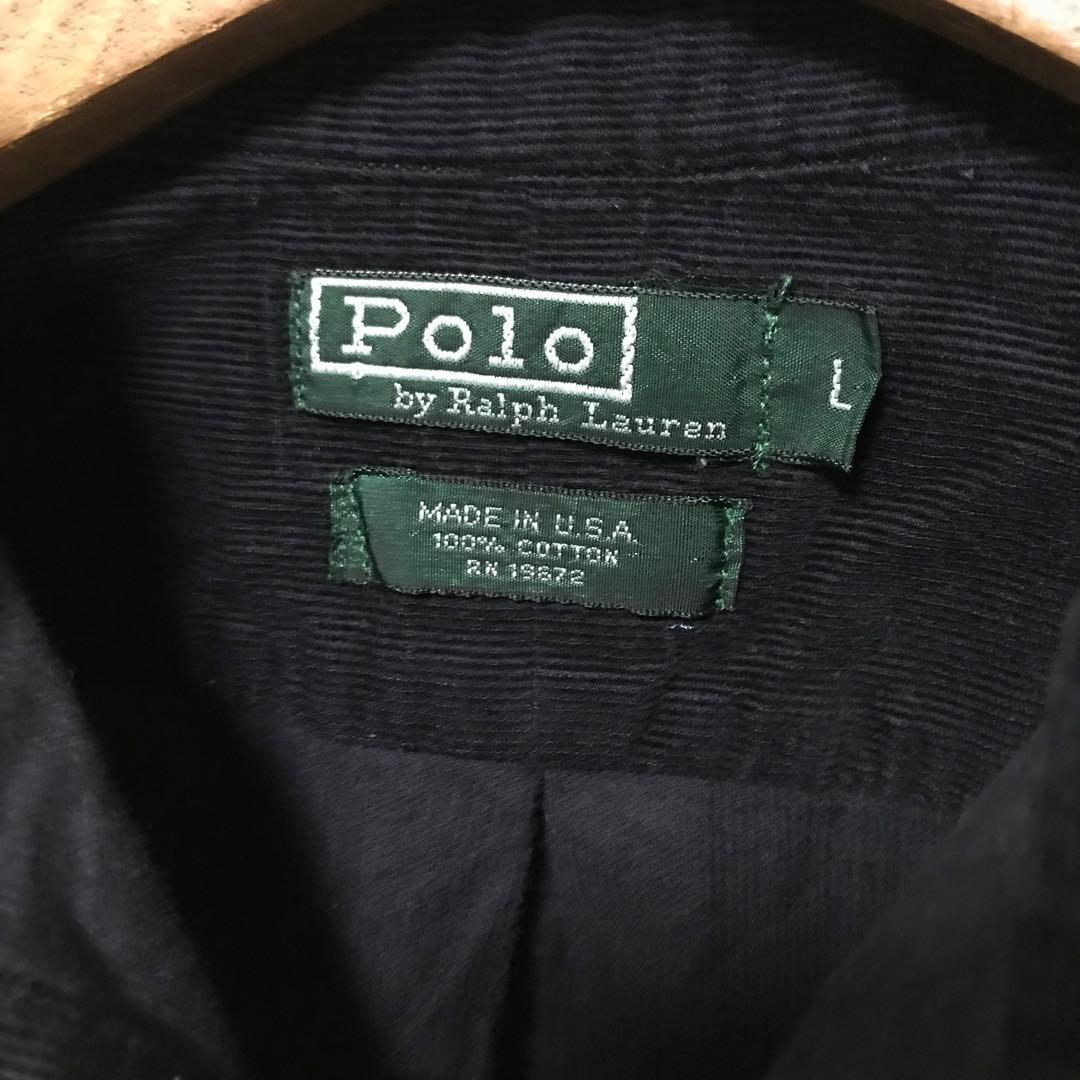 ポロラルフローレン　コーデュロイシャツ黒