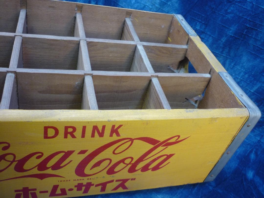 中古極美品 コカコーラ木箱 ホーム・サイズ 500ml瓶×12本 G16689