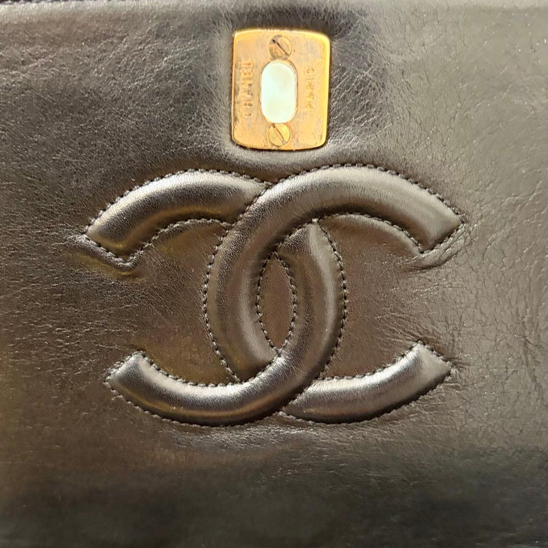 シャネル CHANEL マトラッセ チェーン ショルダーバッグ ラム ブラック