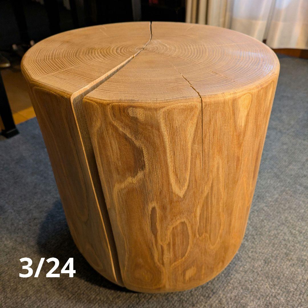 k098　栗 天然木 切り株 丸太 椅子 スツール テーブル 高さ約33㎝