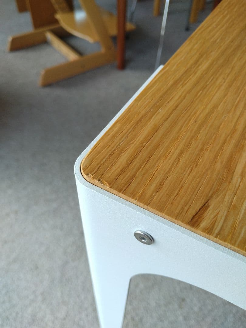 【訳あり】MUJI無印良品 スチール脚木製デスク/オーク材90cm学習机テーブル