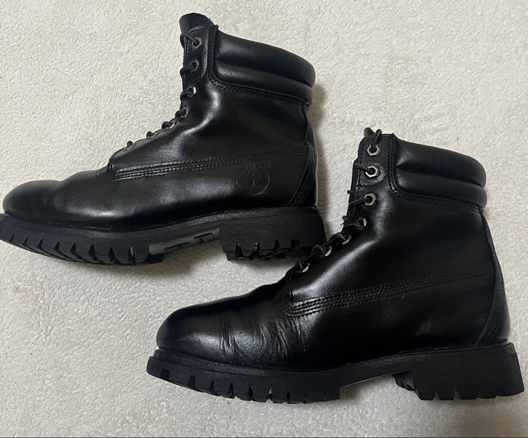 本革　timberland 6インチ　ブーツ　オールブラック　26㎝　レザー