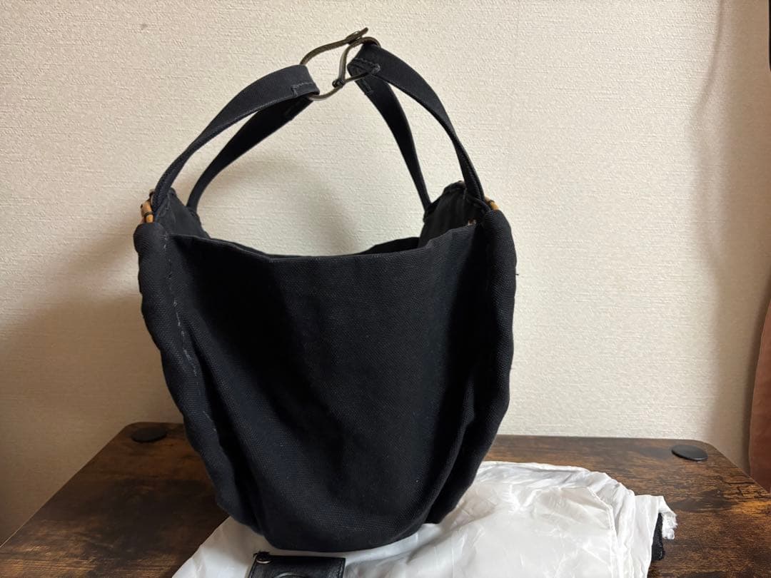 eb.a.gos エバゴス　キャンバス×紅籐　かごバッグ　円形