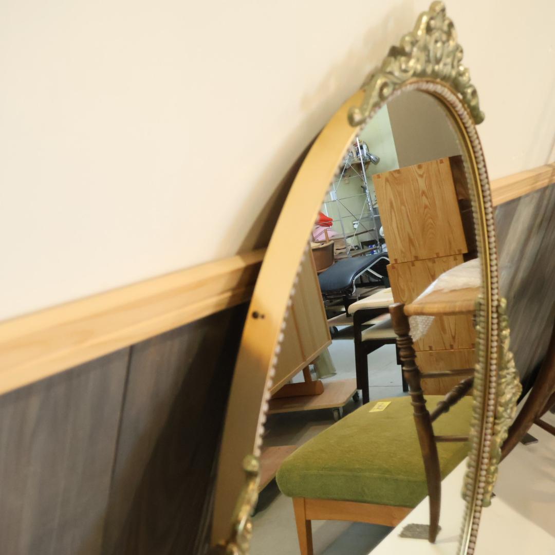 アンティーク調 ウォールミラー 壁掛け鏡 エレガント クラシカル ロココ調