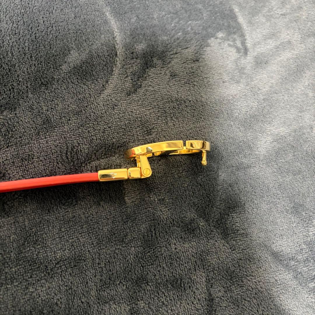 【中古】Christian Diorリバーシブルレザーベルト ピンク×オレンジ