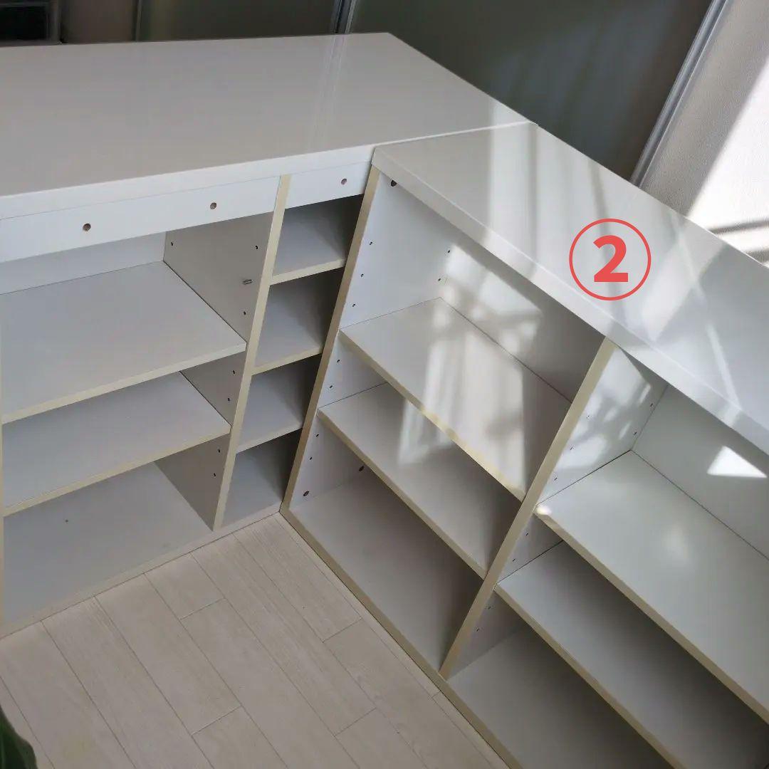 ホワイト L字型カウンターテーブル②のみ