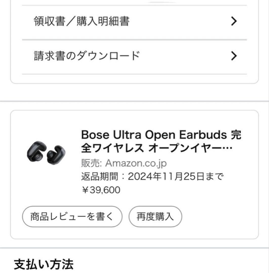 美品 Bose Ultra Open Earbuds ワイヤレスイヤホン