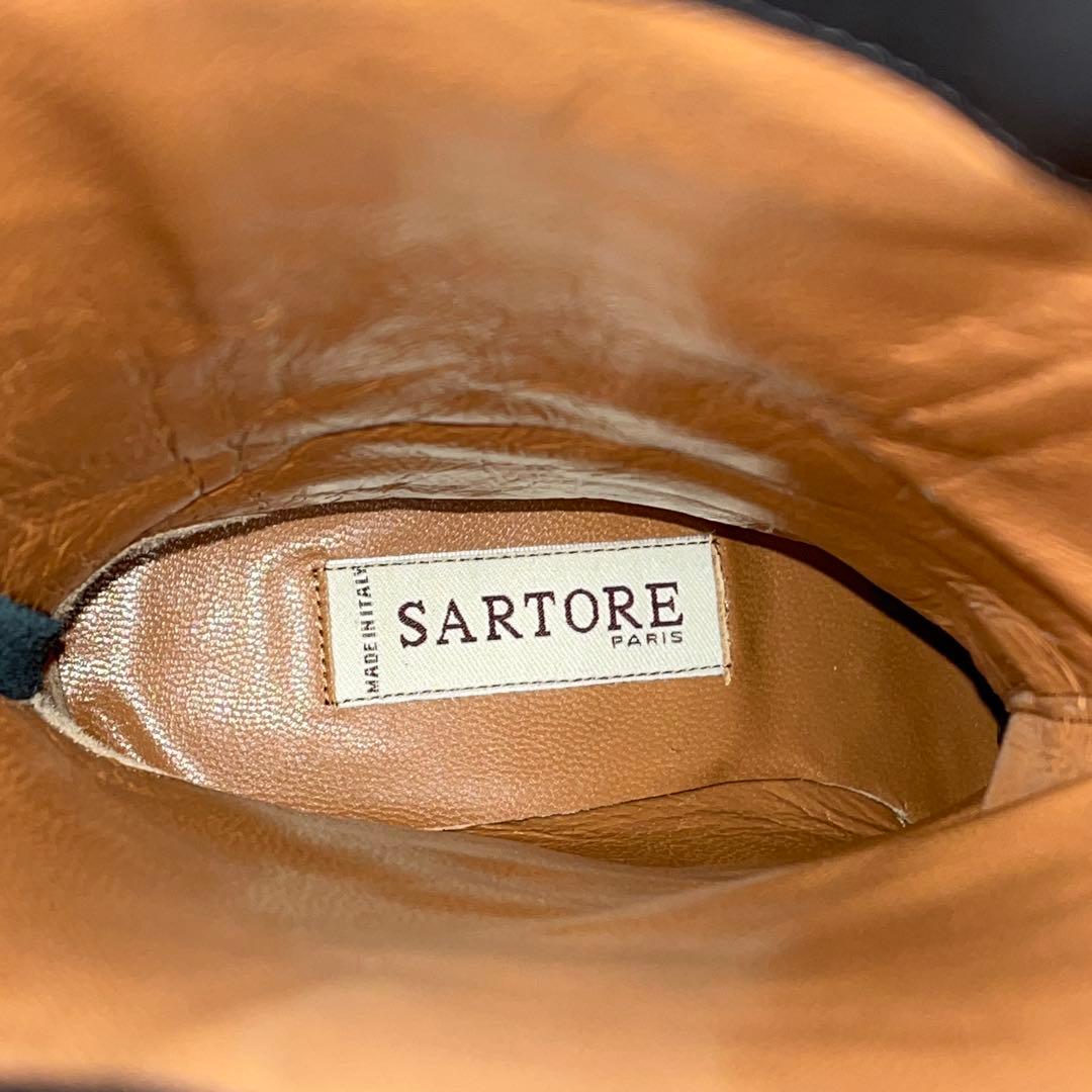 未使用品✨SARTORE サルトル　ロングブーツ　クロスベルト　ブラック　レザー
