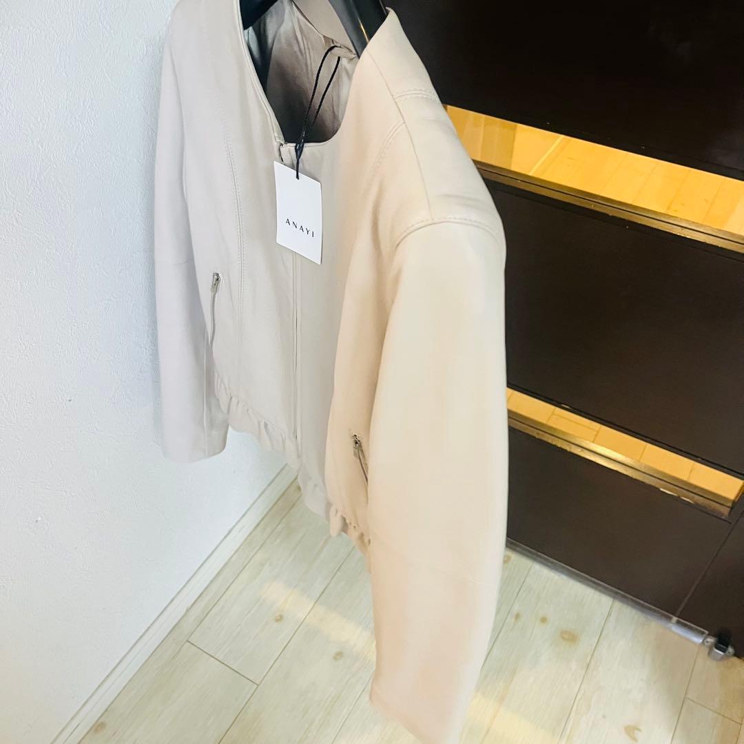 新品☆ ANAYI ラムレザークルー　ジャケット/セオリー、23区、ロペ