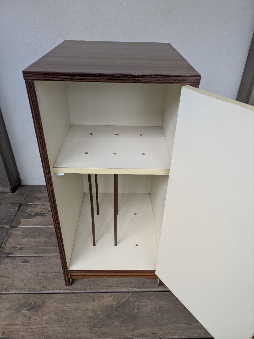 昭和レトロ 木製レコードラック　木製キャビネット　電話台　古道具 古家具