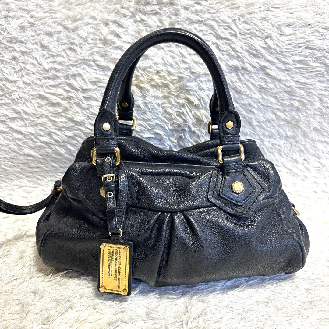 マークバイマークジェイコブス 2way ハンドバッグ レザー ブラック y2k