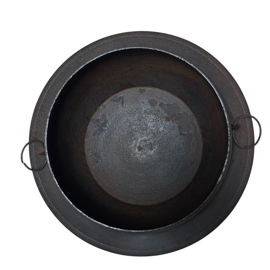 鉄製　羽釜　直径30㎝（ツバ40㎝）高さ25㎝