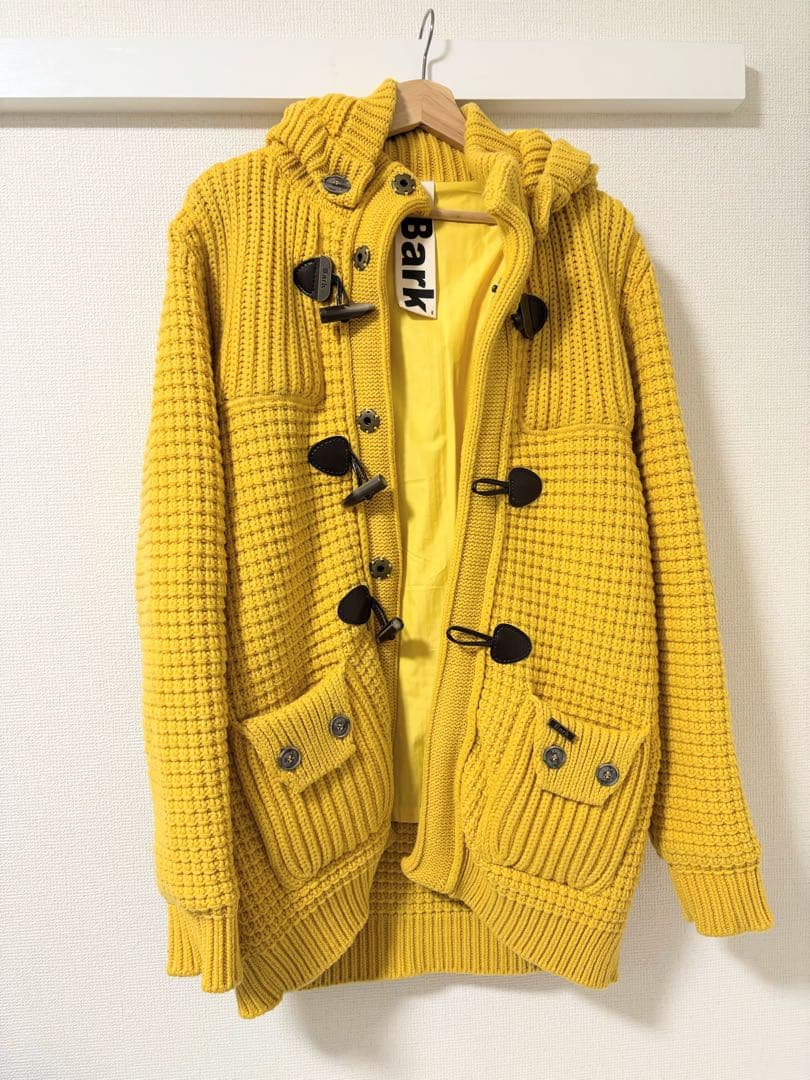【希少】✨美品✨Bark バーク ニットダッフルコート　アウター　イエロー