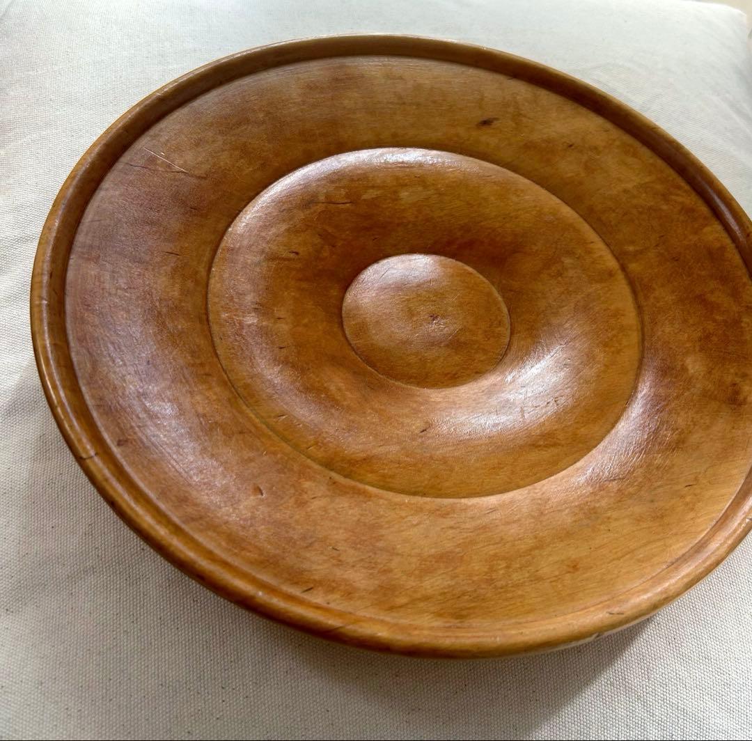 蚤の市　北欧　木製　ブレッドプレート　ワイドリム　コンポティエ　パン皿