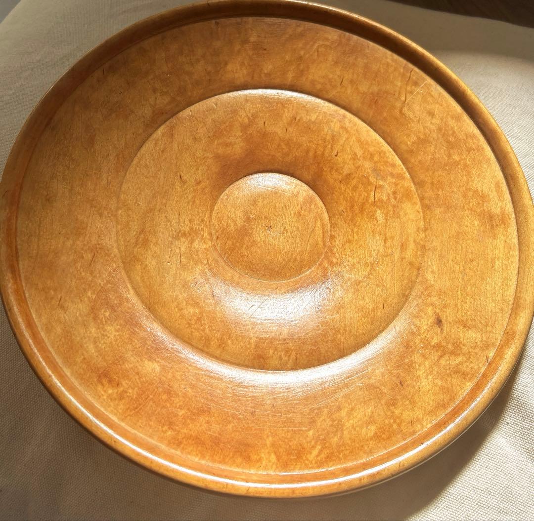 蚤の市　北欧　木製　ブレッドプレート　ワイドリム　コンポティエ　パン皿