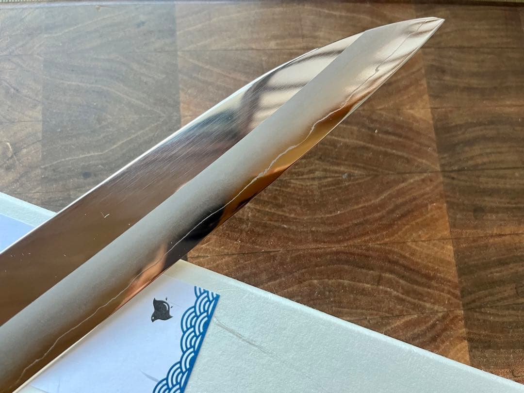 土佐打刃物 黒鳥鍛造工場 240mm 両刃 柳刃 刺身　包丁 銀三鋼 鏡面仕上