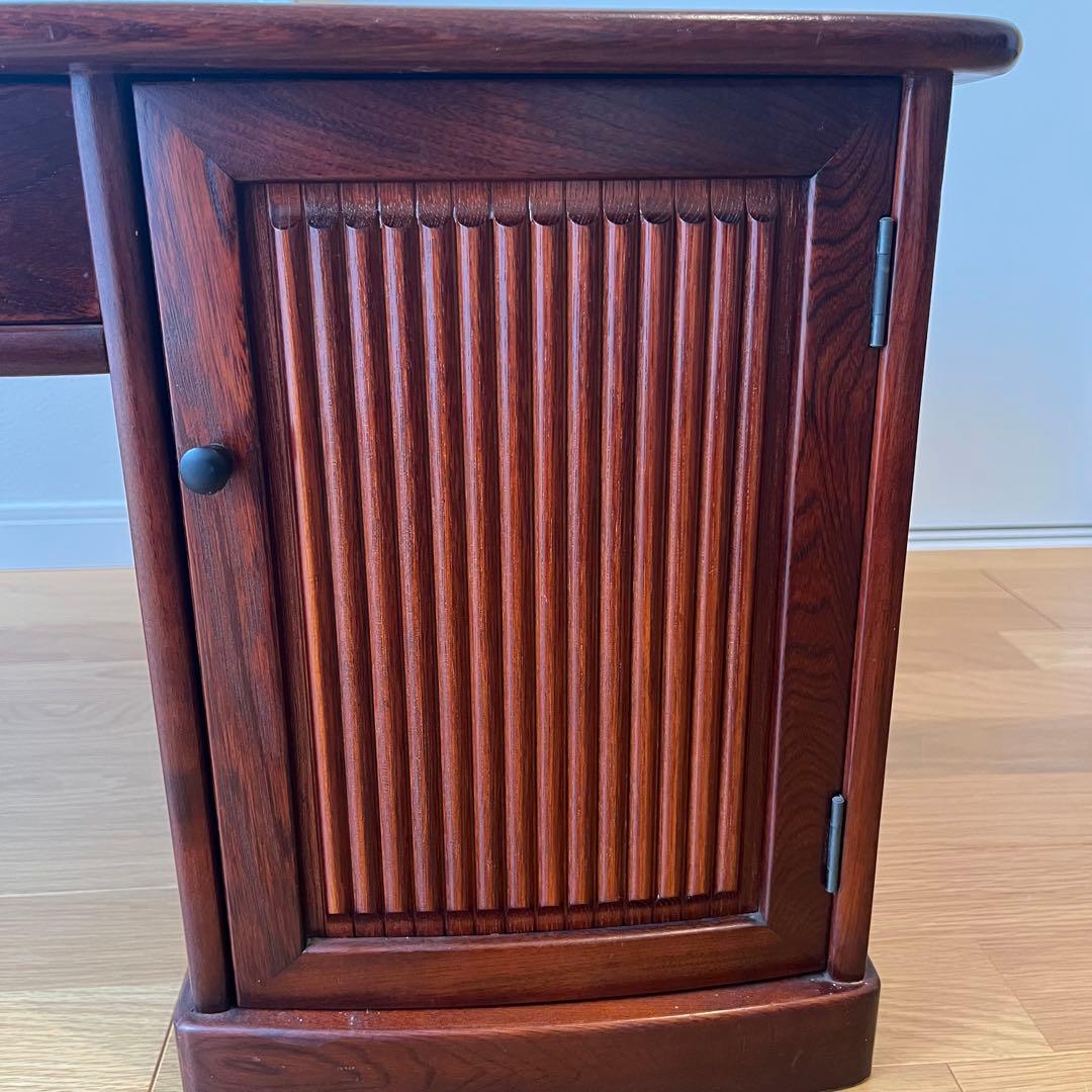 【karimoku】文机 ライティングデスク レトロ 書斎机 収納付き 木製