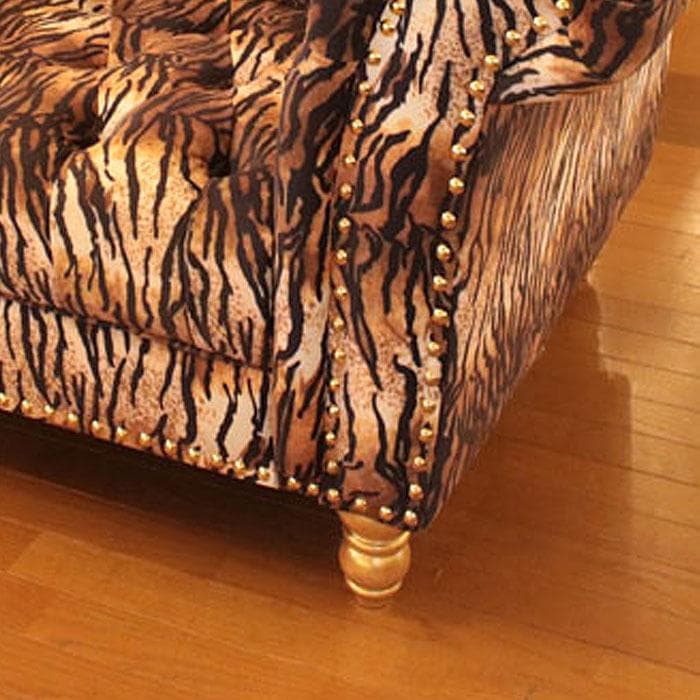 一人掛けソファ 虎柄 ファブリックチェア 個性派インテリア 143-137