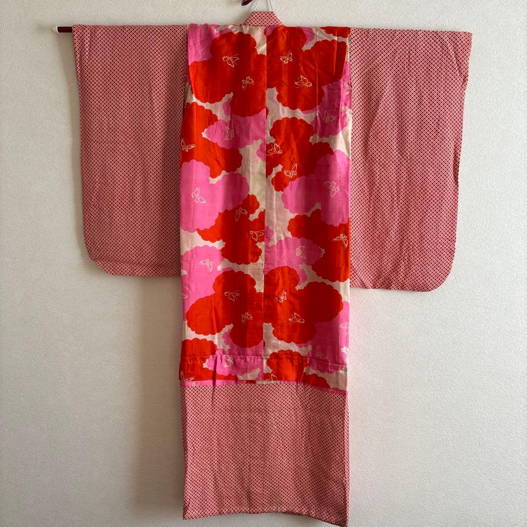 七五三　七歳　正絹アンティーク着物長襦袢