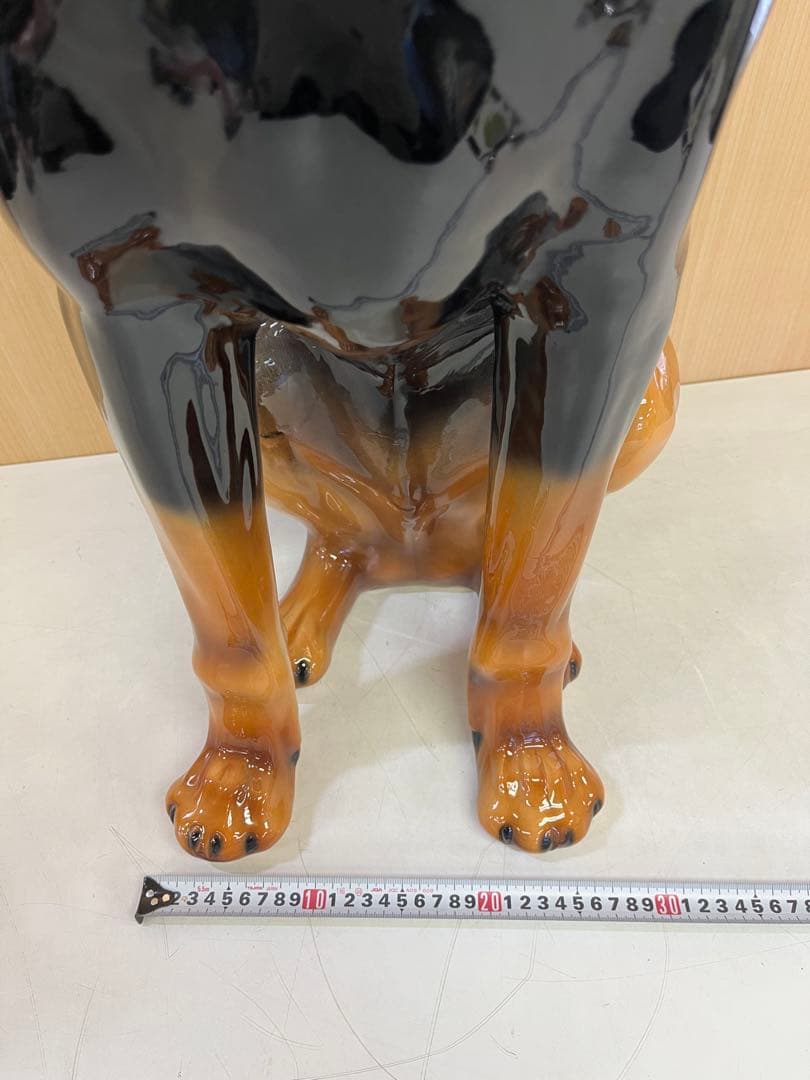 G7 ドーベルマン 犬 陶器 置物 アンティーク イタリア製 約95cm