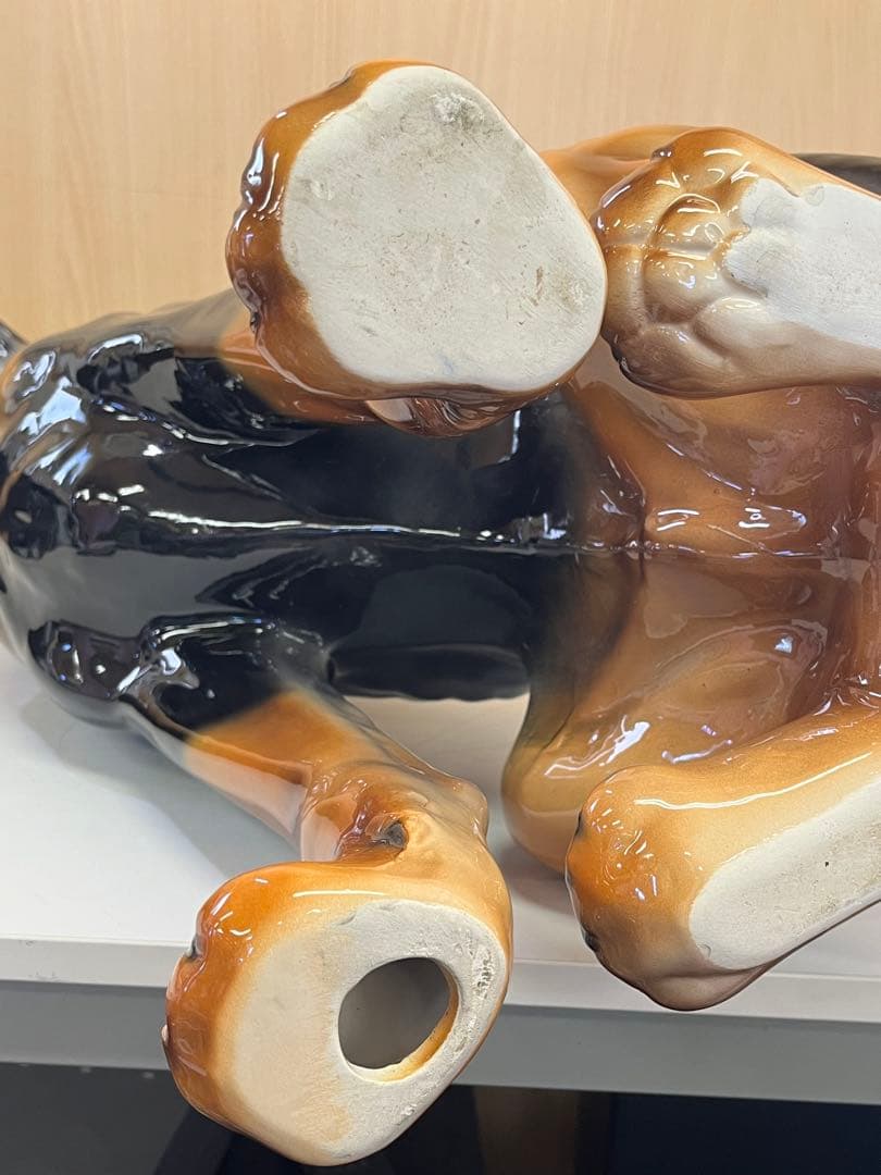 G7 ドーベルマン 犬 陶器 置物 アンティーク イタリア製 約95cm