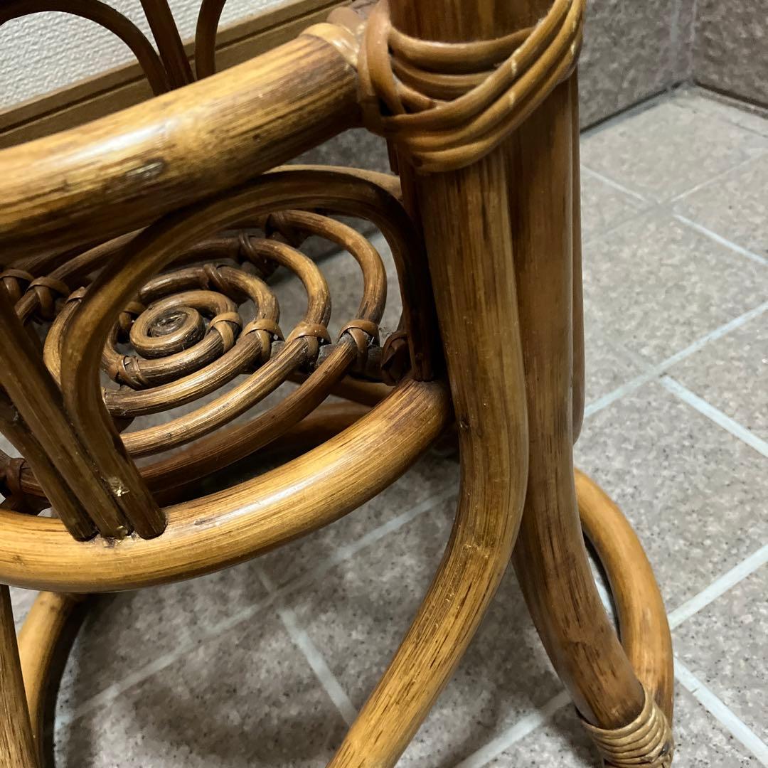 ラタン　藤家具　2段　フラワースタンド　鉢カバー