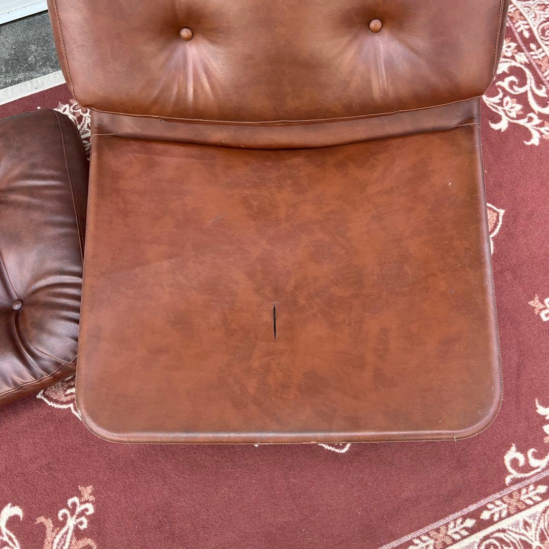 ミッドセンチュリー当時物◾️チトセ ラウンジソファー ラウンジチェア 茶ブラウン