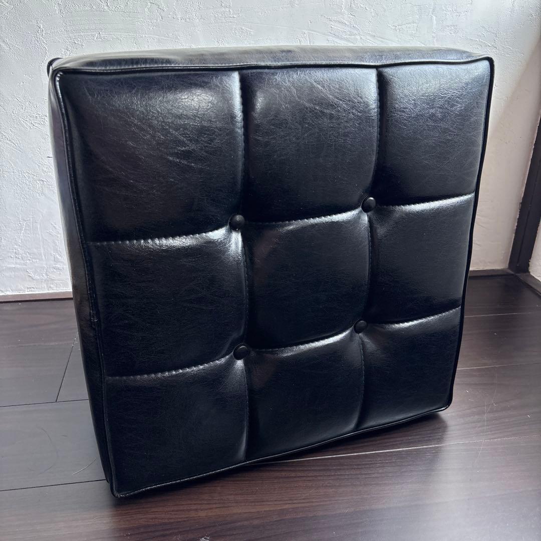オールド カリモク オットマン スツール スタンダード ブラック ヴィンテージ②