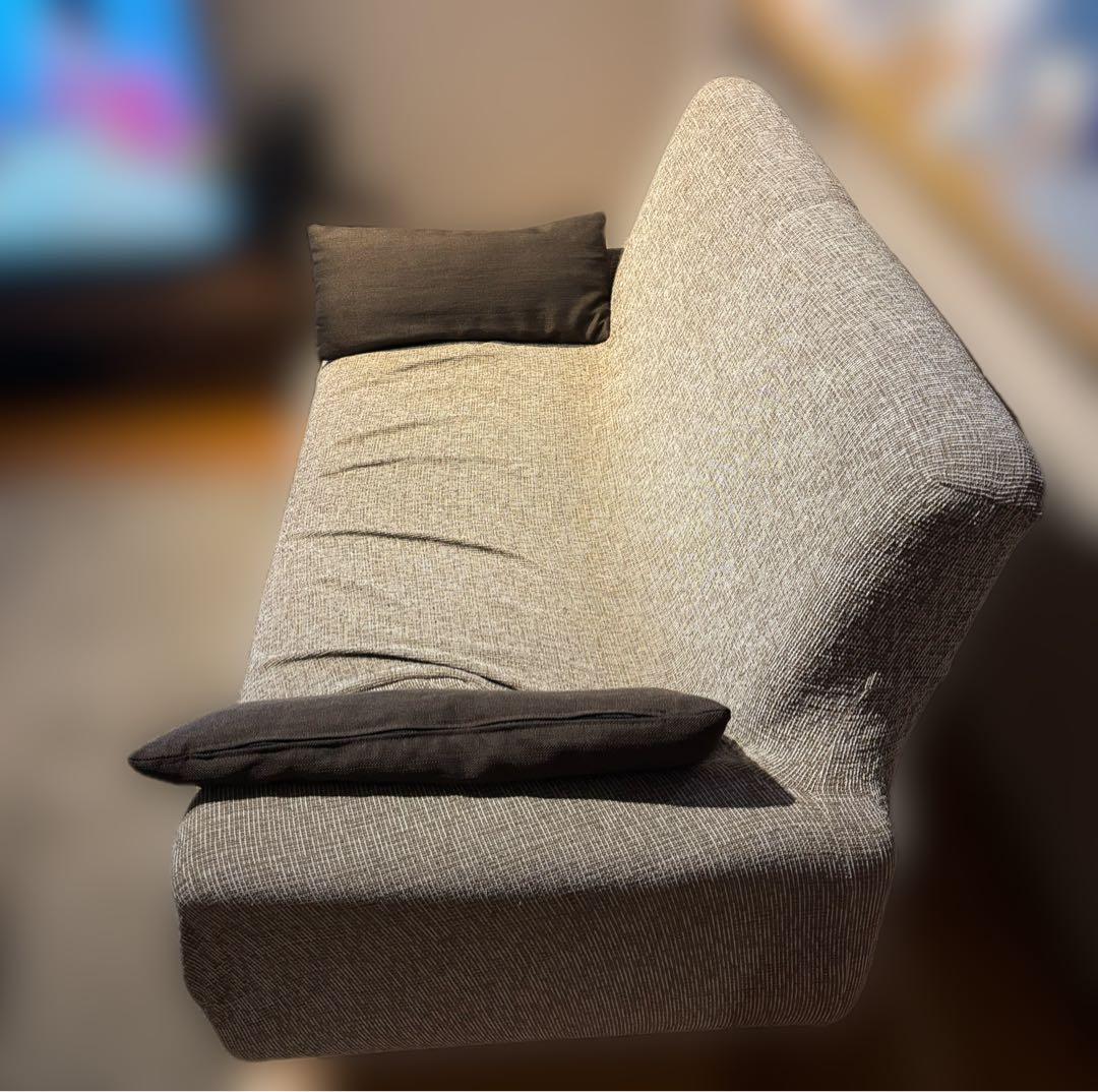 引き取り限定 2人掛けソファ ブラウン 幅146.5cm