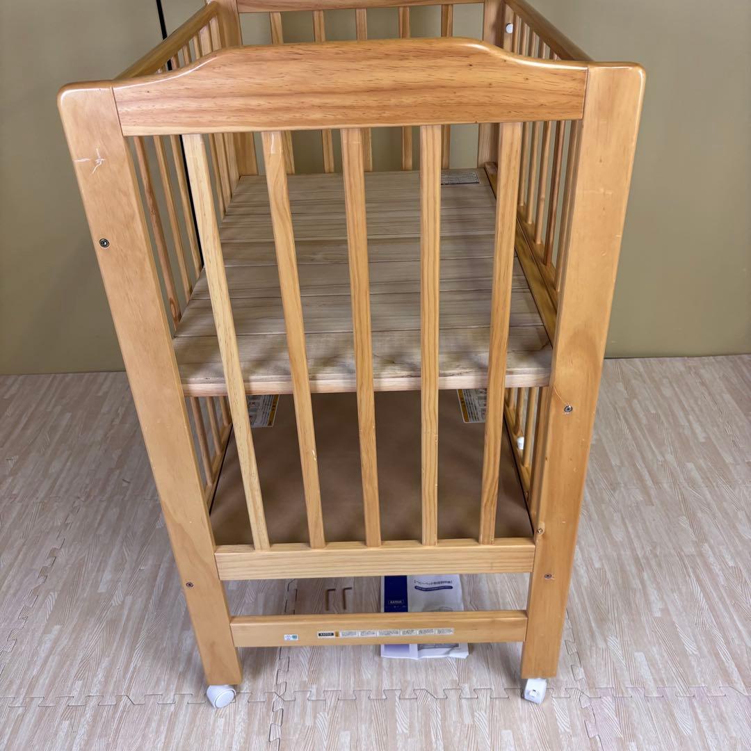 ☆除菌清掃済☆　☆綺麗☆　カトージ　ハイシートミニベッド　ナチュラル　すのこ床板