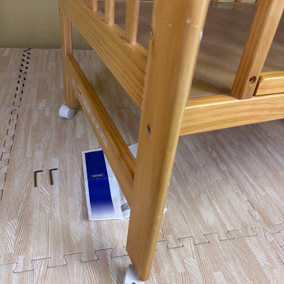 ☆除菌清掃済☆　☆綺麗☆　カトージ　ハイシートミニベッド　ナチュラル　すのこ床板