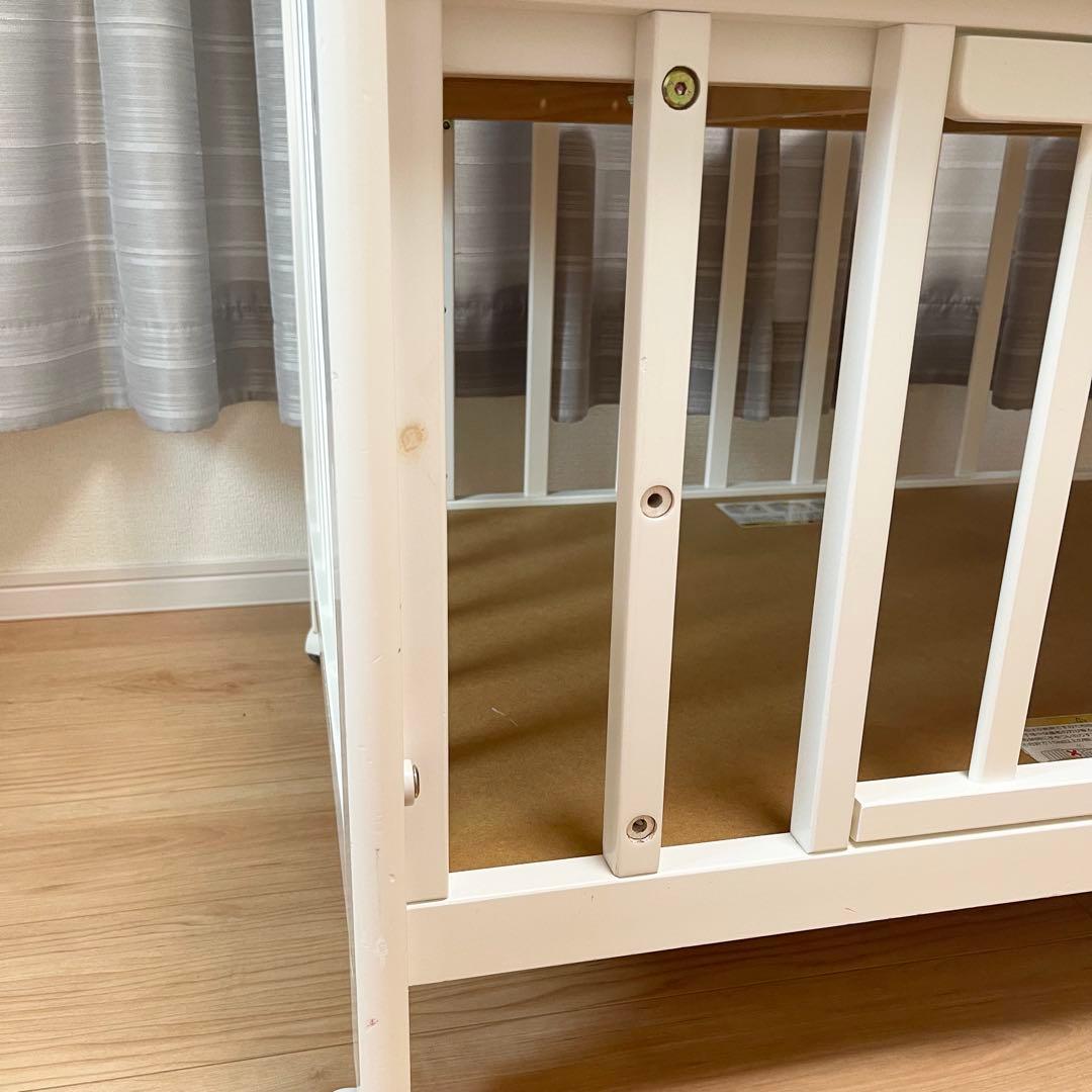 【直接引き取り限定★滋賀県】KATOJI カトージ　ベビーベッド　ミニ　ホワイト