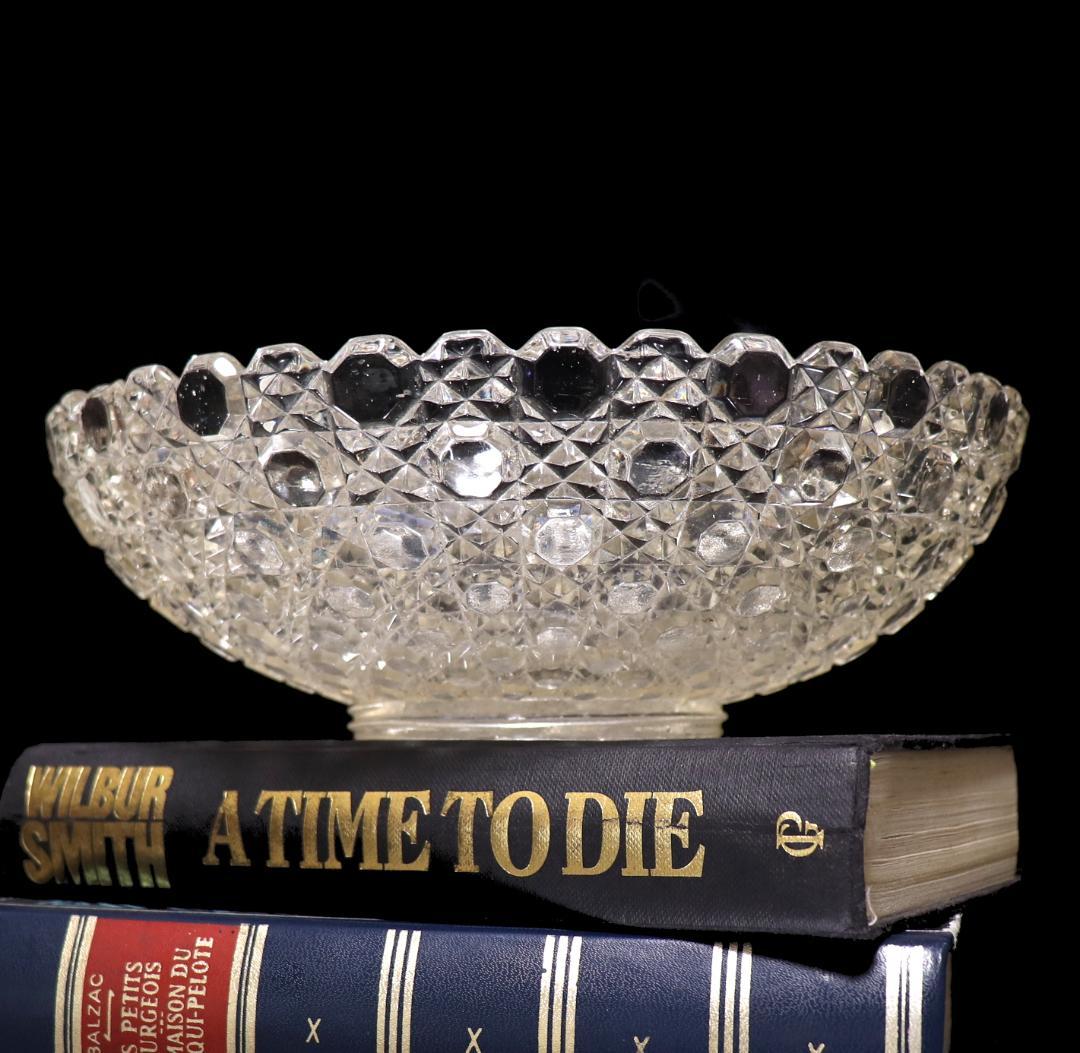 オールド・バカラ 1890年 ディアマン・ピエーリー 23cm 大型鉢 菓子入れ