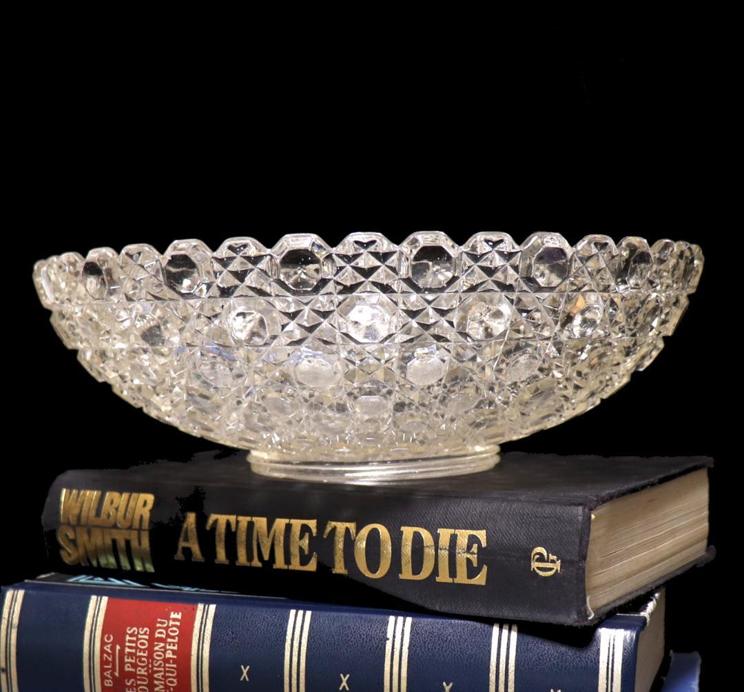 オールド・バカラ 1890年 ディアマン・ピエーリー 23cm 大型鉢 菓子入れ