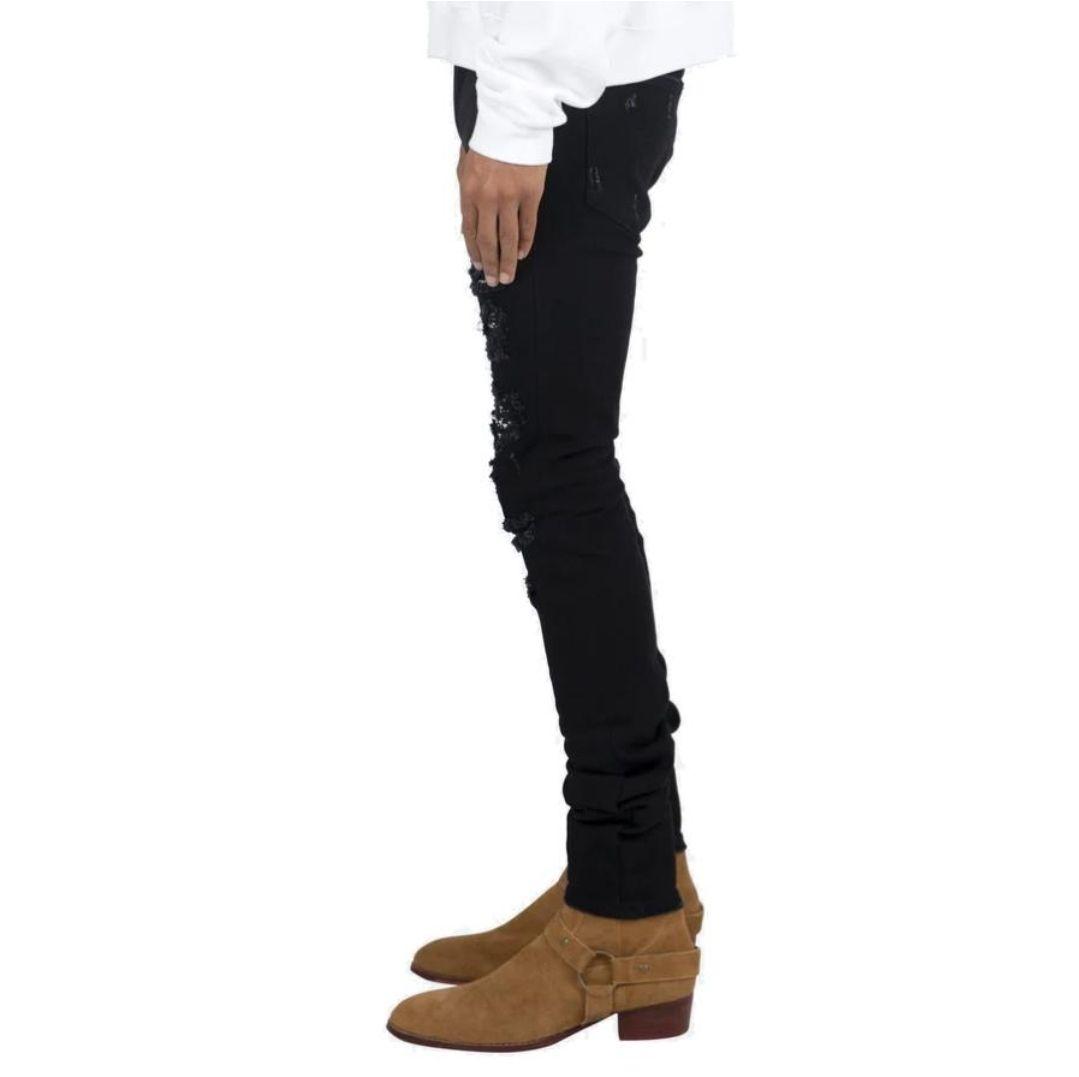 パンツ mnml X165 Paisley Stretch Denim Black